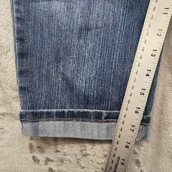 Bandolino Blu Jeans Womens 6 Blue Madie Mid Rise Crop Capri Cuffed Hem Stretch - Picture 13 of 15